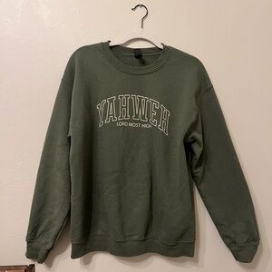 Green Yahweh Crewneck Sweater